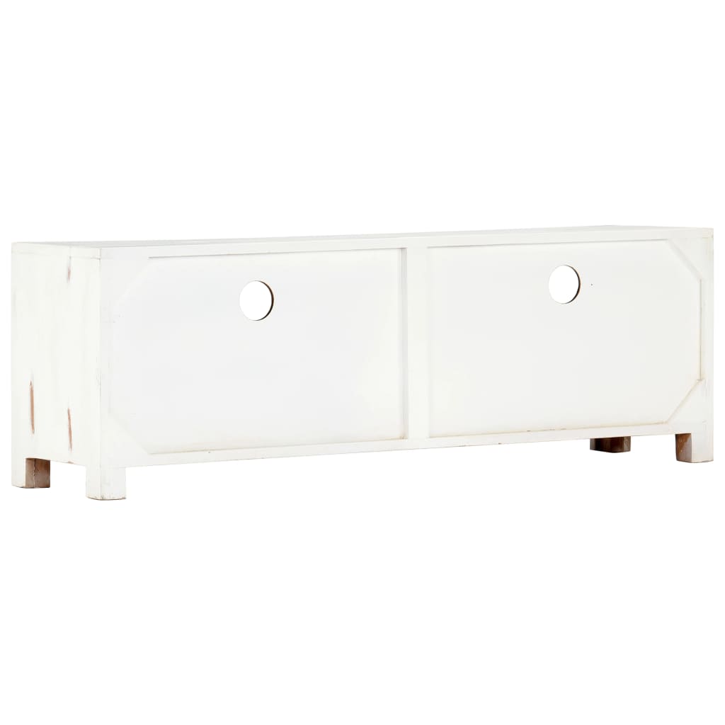 vidaXL TV-Schrank Weiß 120 x 30 x 40 cm Massivholz Akazie