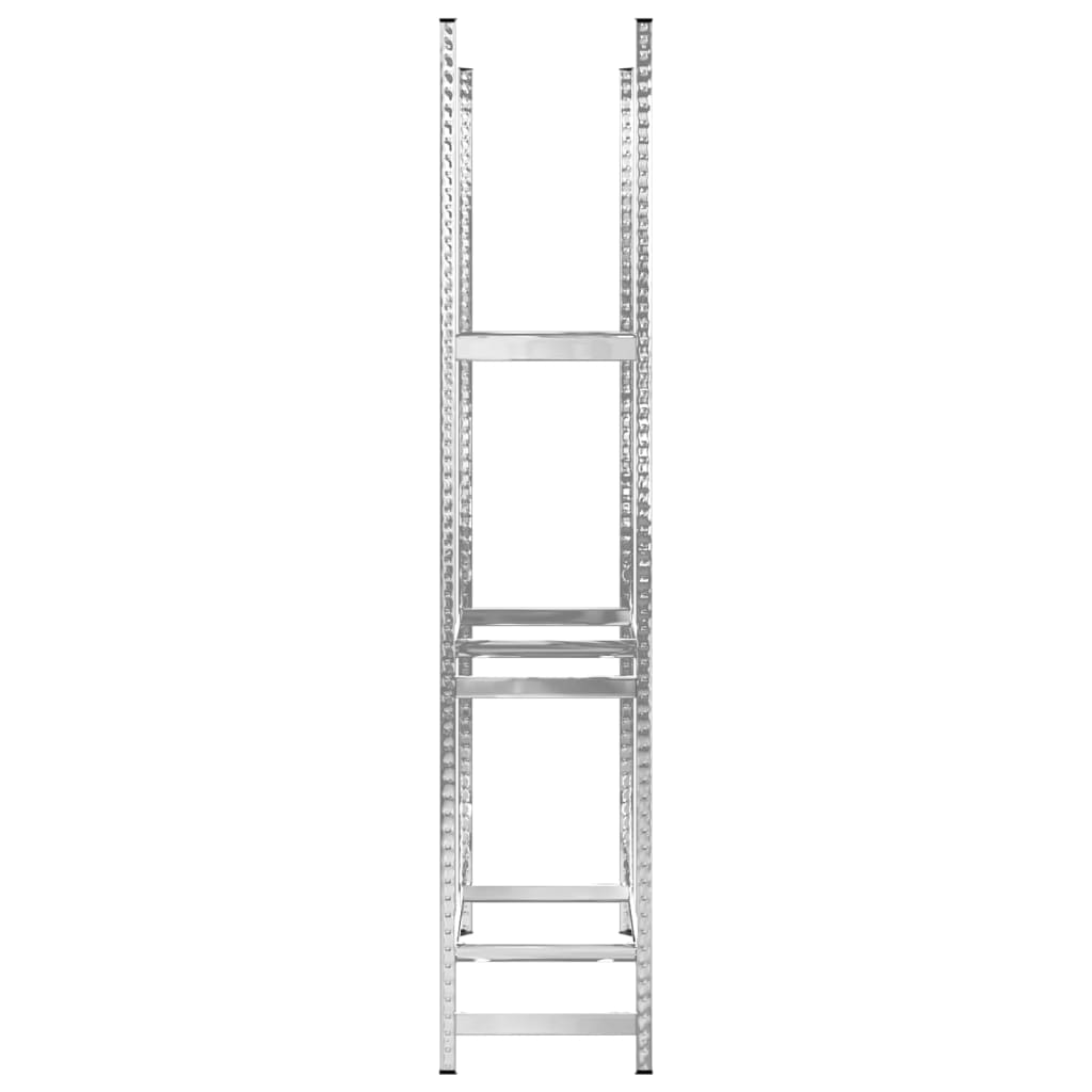 vidaXL Reifenregale mit 3 Böden 2 Stk. Silbern 110x40x200 cm Stahl