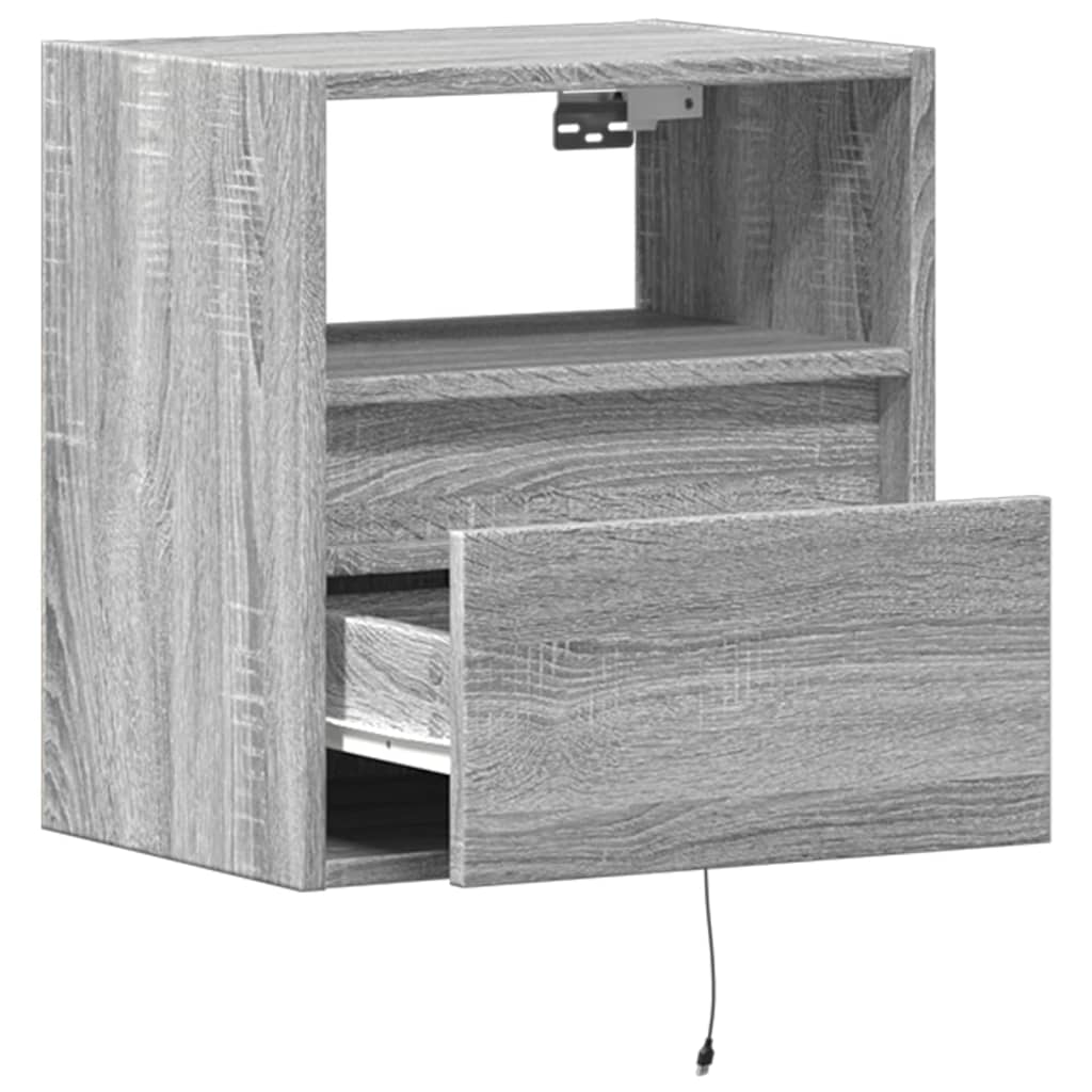 vidaXL TV-Wandschrank mit LED-Beleuchtung Grau Sonoma 41x31x45 cm