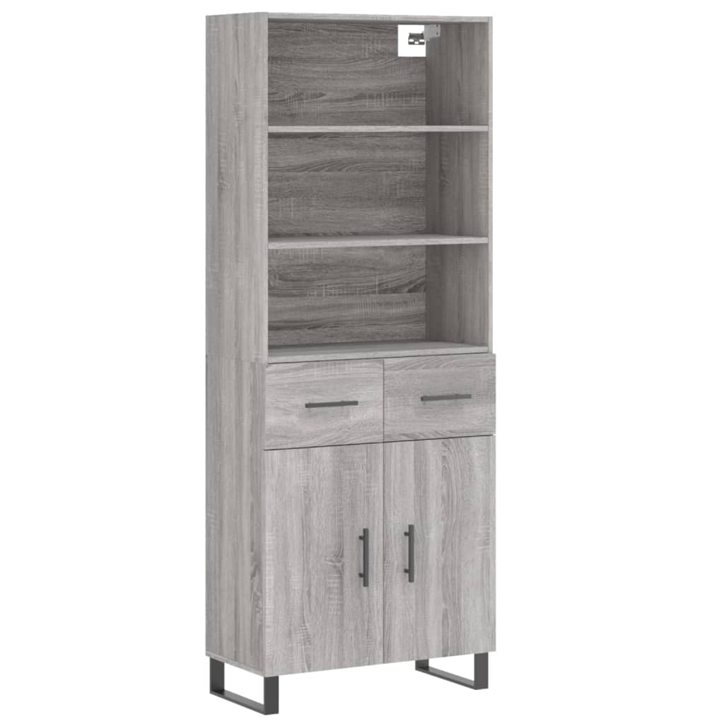 vidaXL Highboard Grau Sonoma 69,5x34x180 cm Holzwerkstoff