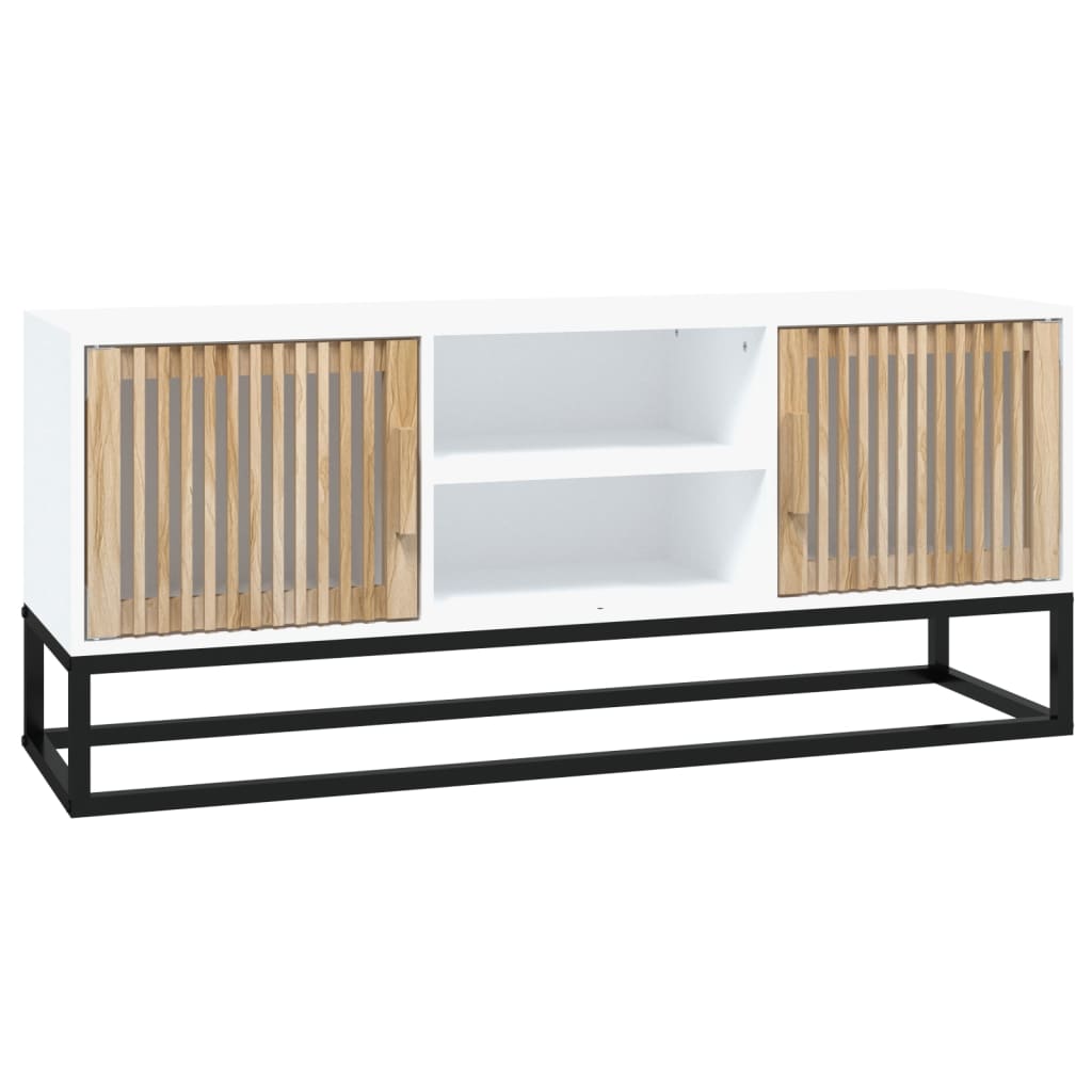 vidaXL TV-Schrank Weiß 105x30x45 cm Holzwerkstoff und Eisen