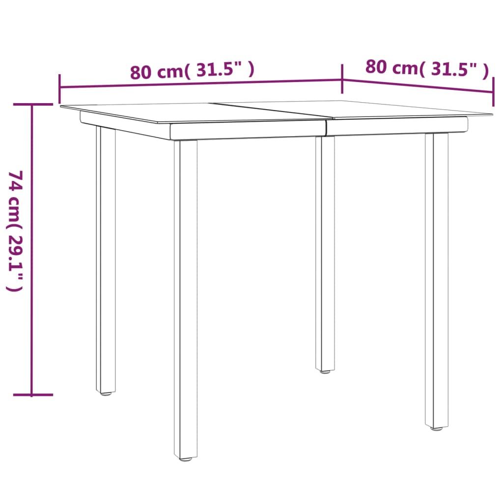 vidaXL 5-tlg. Garten-Essgruppe mit Kissen Schwarz Poly Rattan