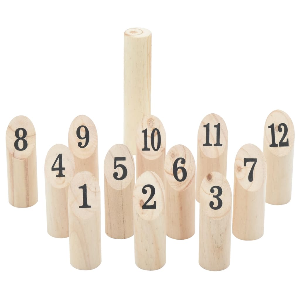 vidaXL 13-tlg. Kubb-Spielset mit Tragetasche Massivholz Kiefer