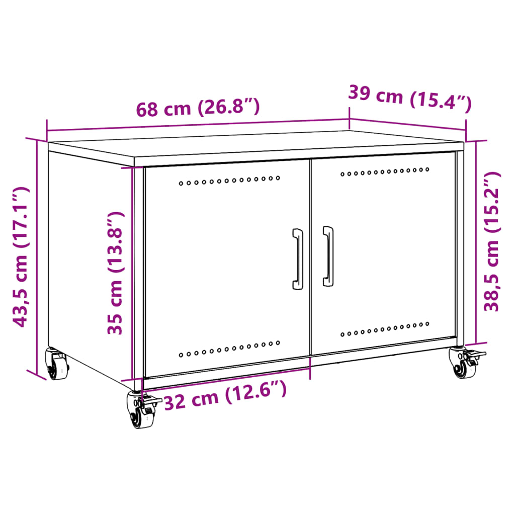 vidaXL TV-Schrank Olivgrün 68x39x43,5 cm Stahl