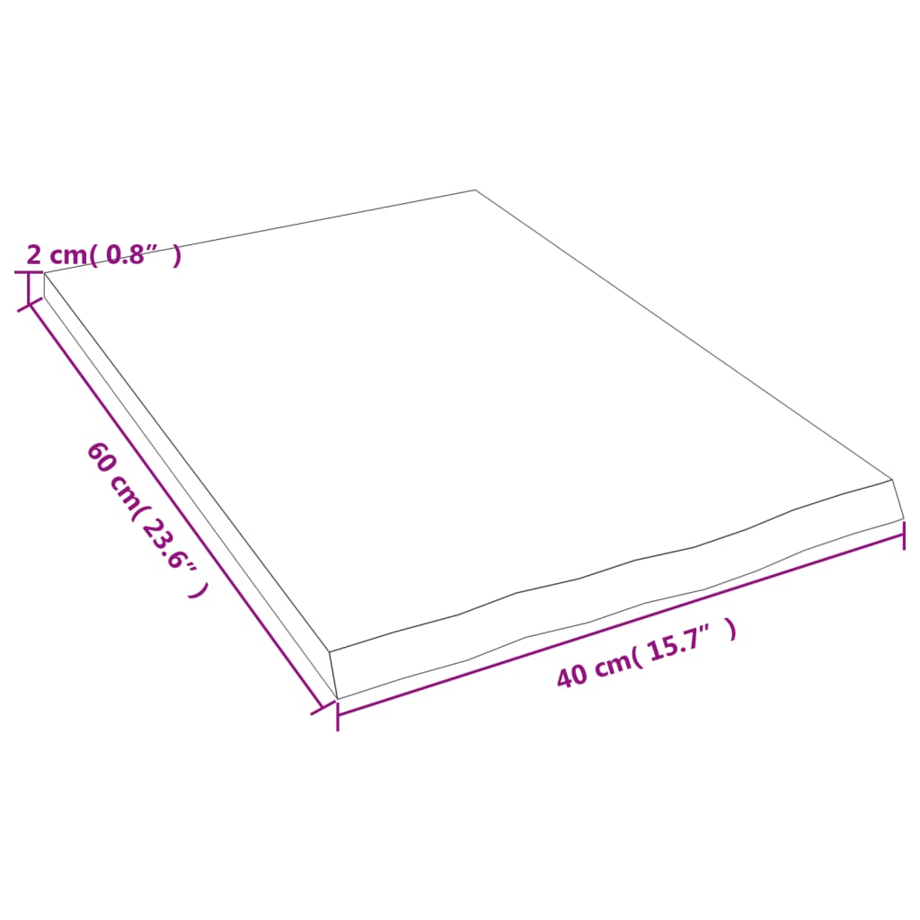 vidaXL Wandregal Hellbraun 40x60x2 cm Massivholz Eiche Behandelt