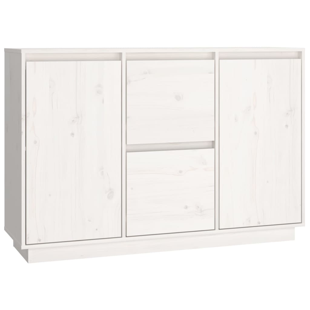 vidaXL Sideboard Weiß 111x34x75 cm Massivholz Kiefer