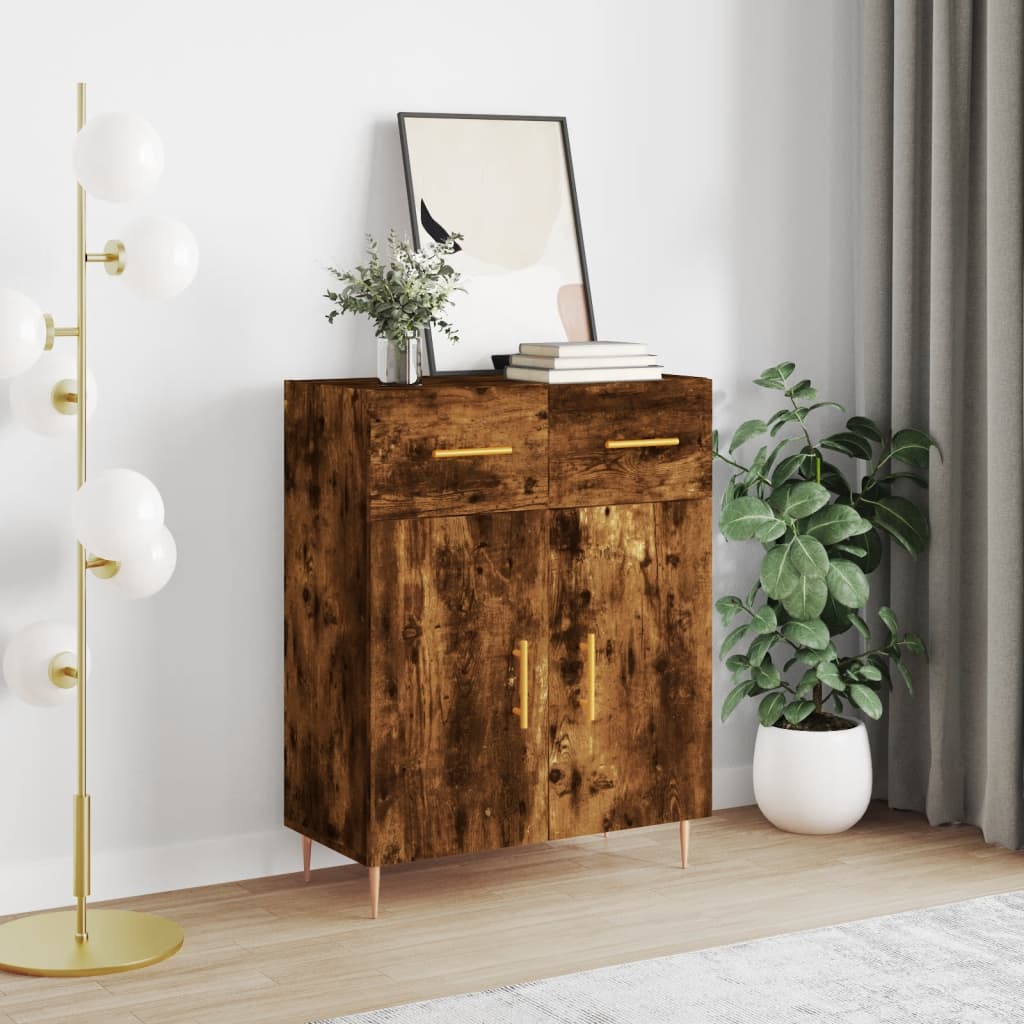 vidaXL Sideboard Räuchereiche 69,5x34x90 cm Holzwerkstoff