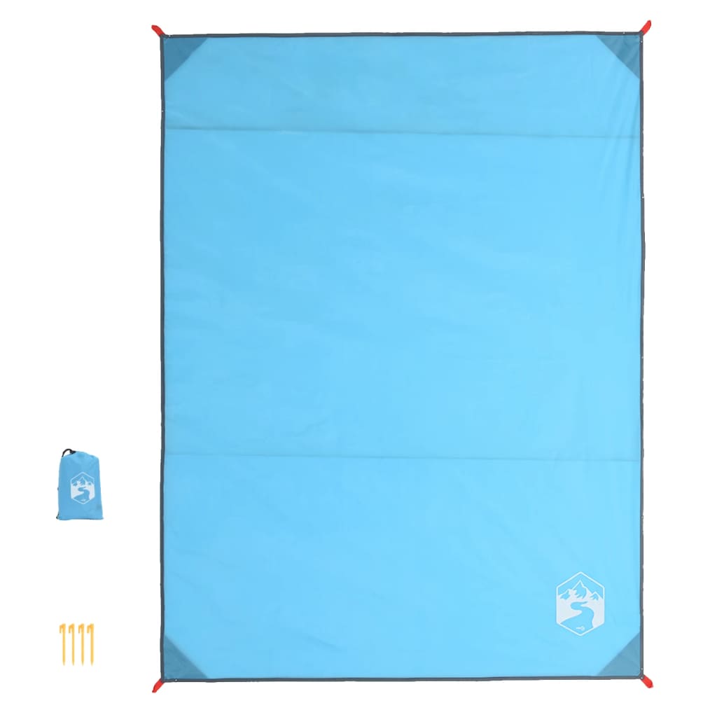 vidaXL Picknickdecke mit Heringen Blau 205x155 cm