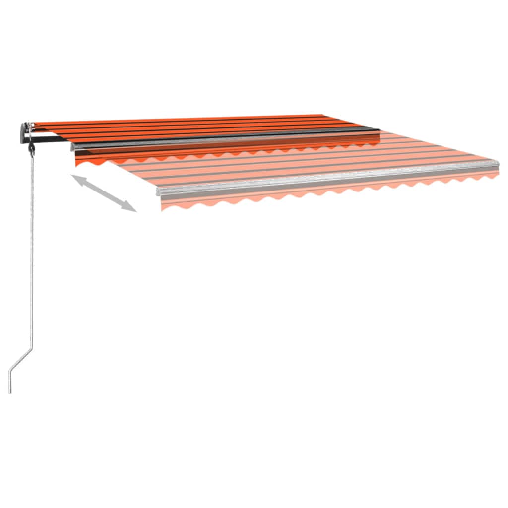 vidaXL Standmarkise Manuell Einziehbar 450x350 cm Orange/Braun