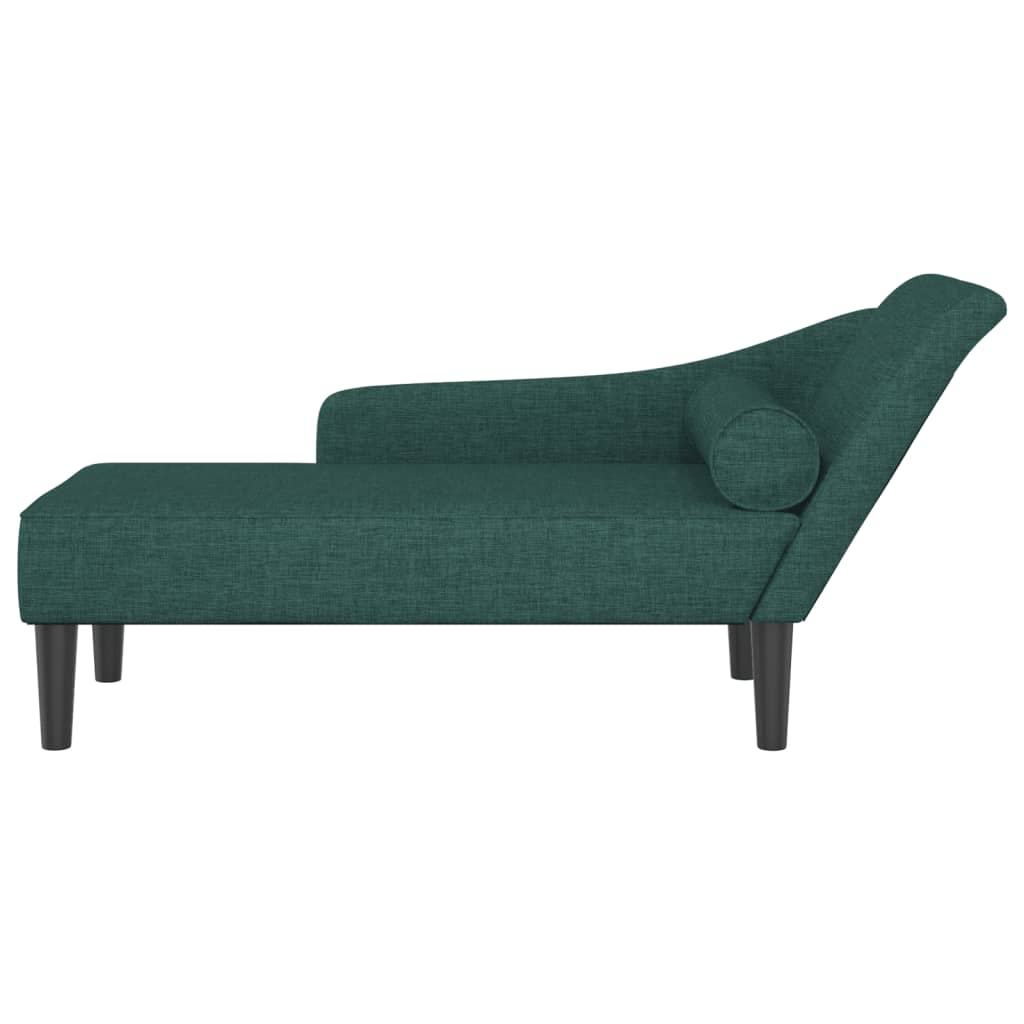 vidaXL Chaiselongue mit Kissen Dunkelgrün Stoff