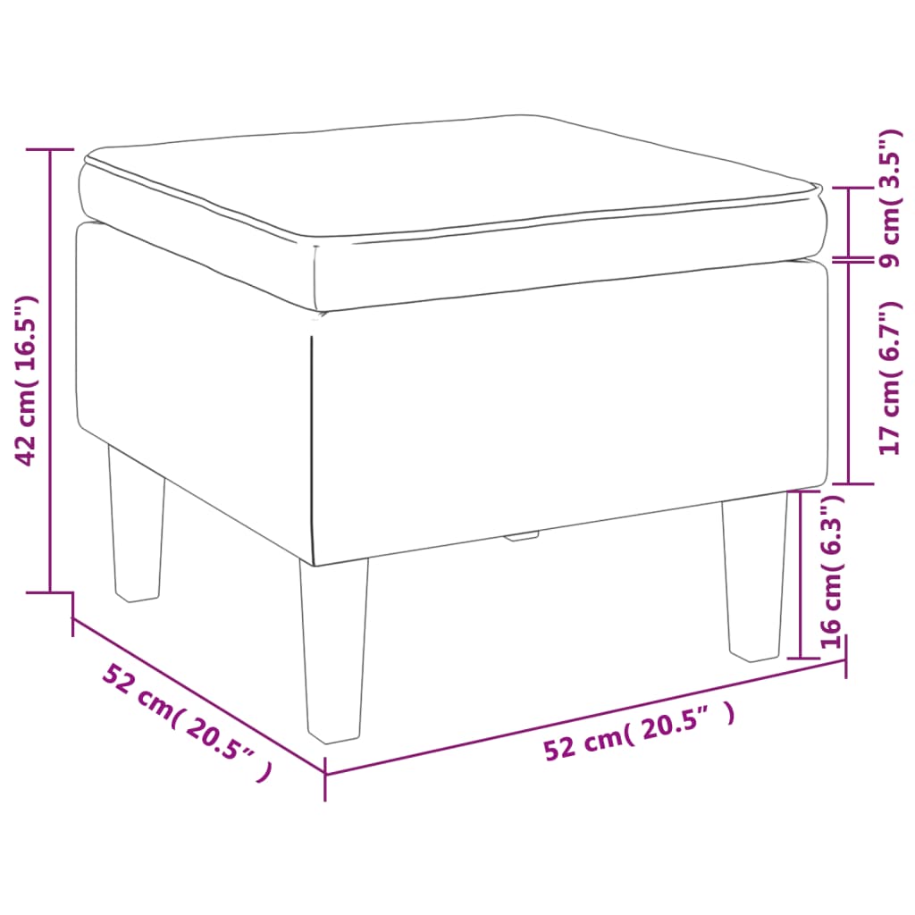 vidaXL Hocker mit Holzbeinen Braun Samt