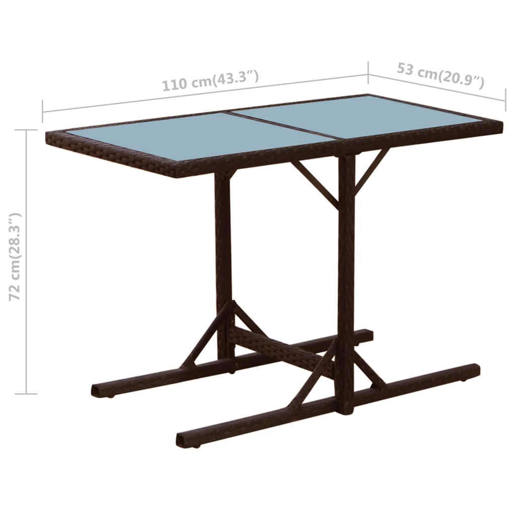 vidaXL 3-tlg. Bistro-Set mit Kissen Poly Rattan Braun