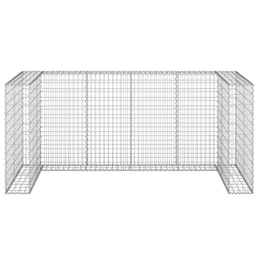 vidaXL Gabionenwand für Mülltonnen Verzinkter Stahl 254x100x110 cm