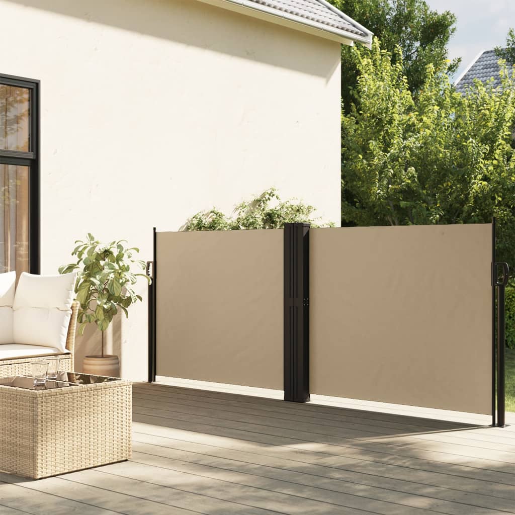 vidaXL Seitenmarkise Ausziehbar Beige 140x1200 cm