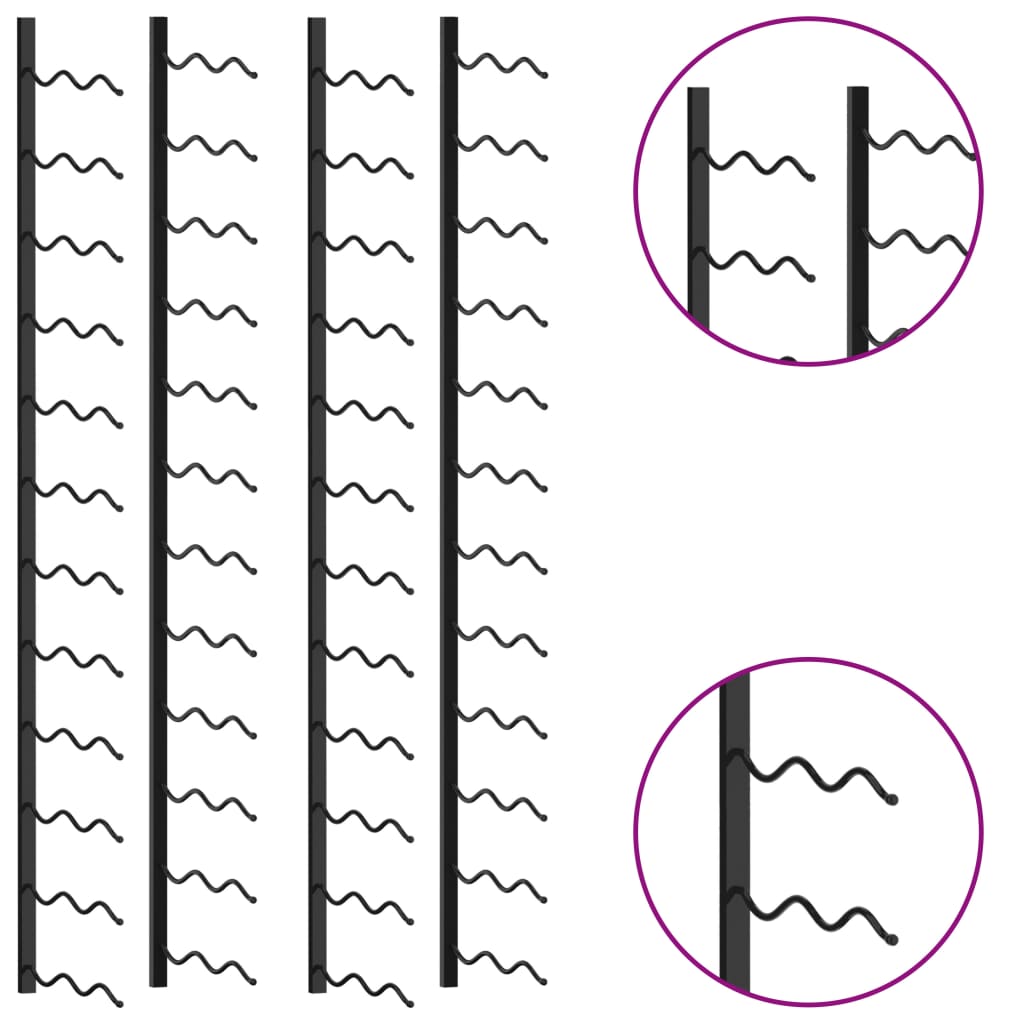 vidaXL Wand-Weinregale für 48 Flaschen 2 Stk. Schwarz Eisen
