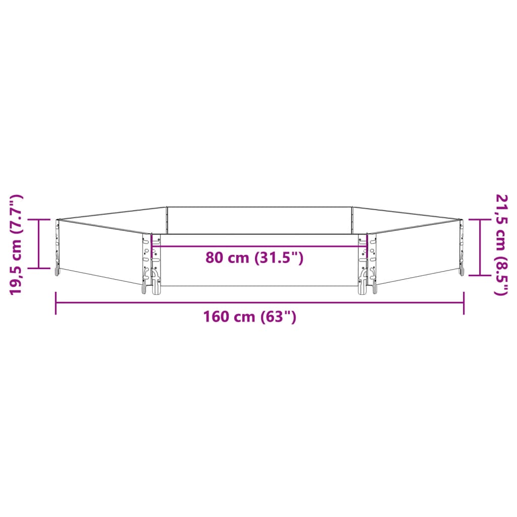 vidaXL Paletten-Aufsatzrahmen Braun 160x160 cm Massivholz Kiefer