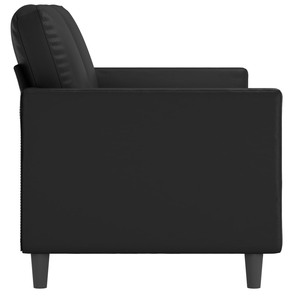 vidaXL 2-Sitzer-Sofa Schwarz 140 cm Kunstleder