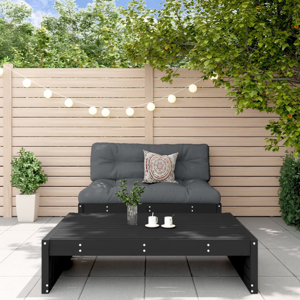 vidaXL 2-tlg. Garten-Lounge-Set Schwarz Massivholz Kiefer