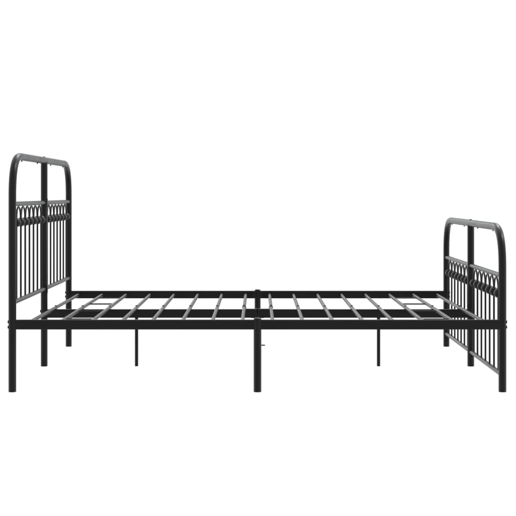 vidaXL Metallbett ohne Matratze mit Fußteil Schwarz 160x200 cm