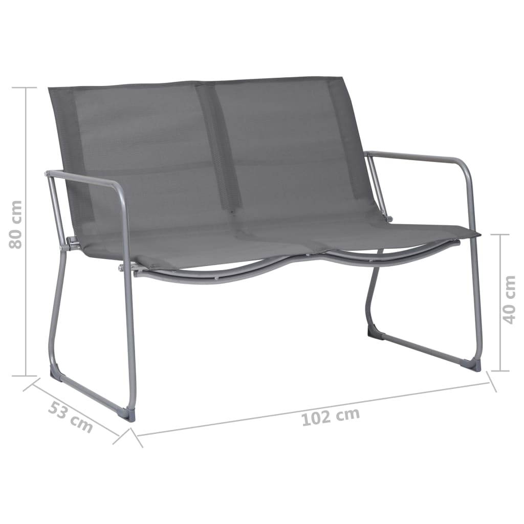 vidaXL 4-tlg. Garten-Lounge-Set Stoff und Stahl Grau