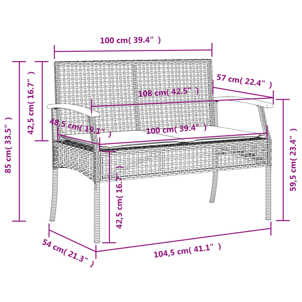 vidaXL 5-tlg. Garten-Essgruppe mit Kissen Beige Poly Rattan