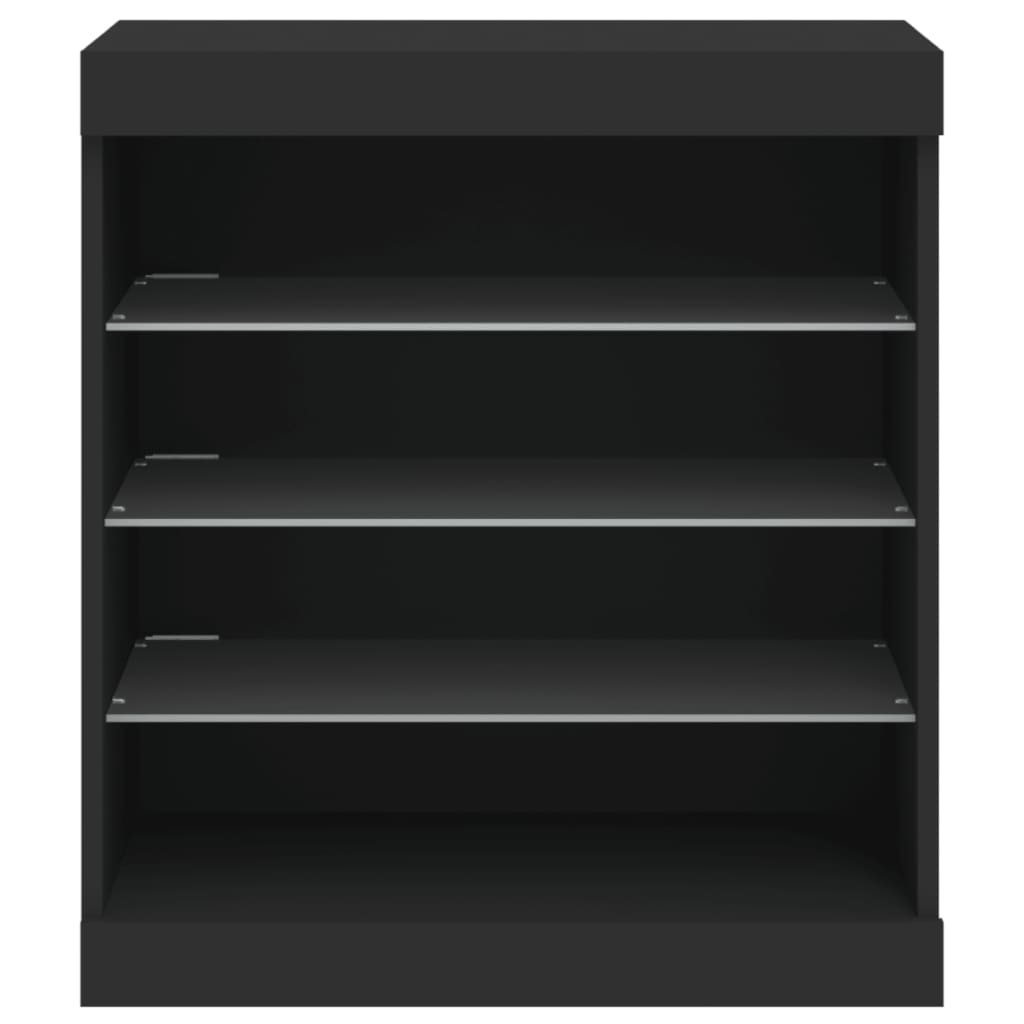 vidaXL Sideboard mit LED-Leuchten Schwarz 60,5x37x67 cm