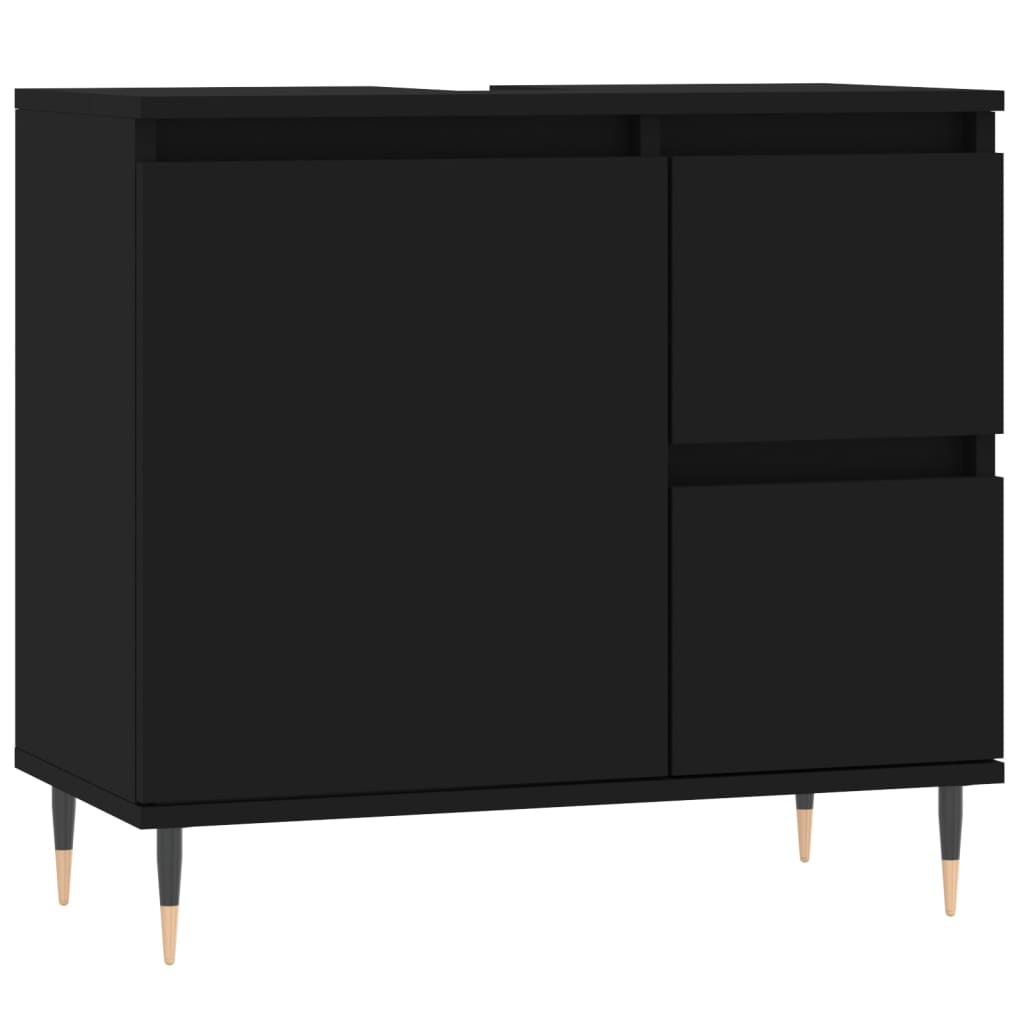 vidaXL Badschrank Schwarz 65x33x60 cm Holzwerkstoff