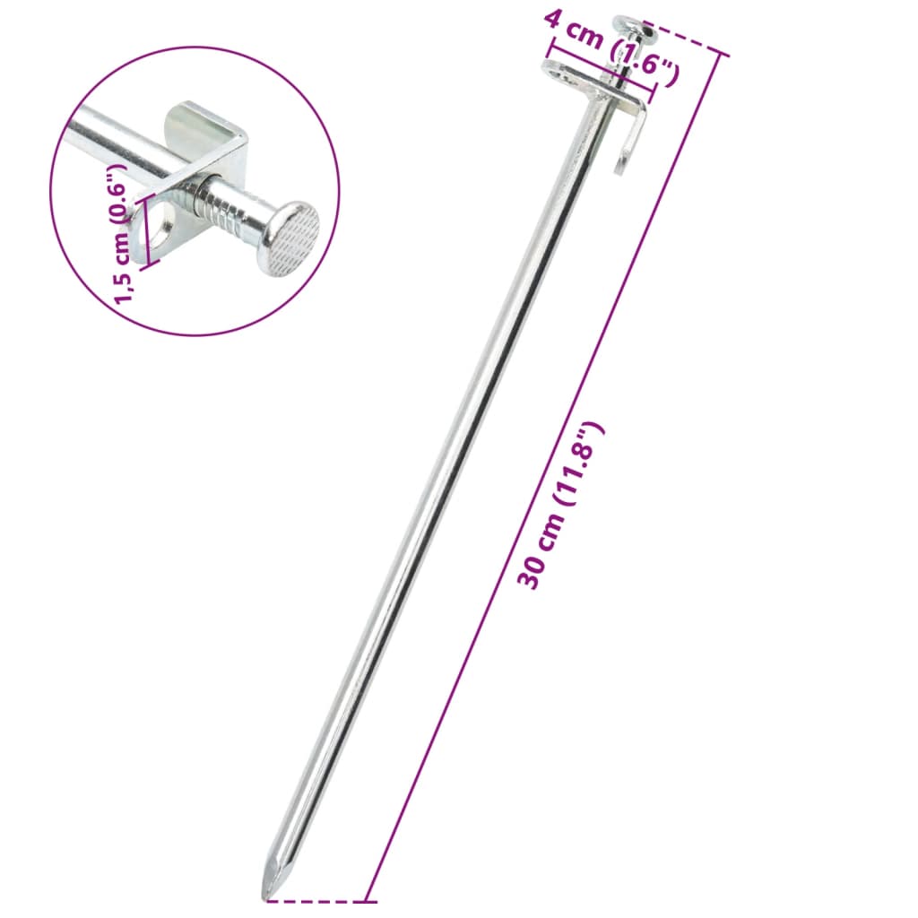 vidaXL Zeltheringe 24 Stk. 30 cm 8 mm Verzinkter Stahl