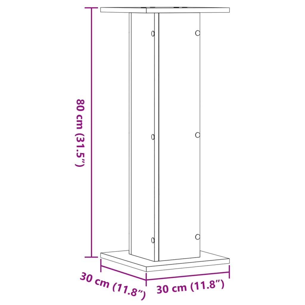 vidaXL Pflanzenständer 2 Stk. Altholz-Optik 30x30x80 cm Holzwerkstoff