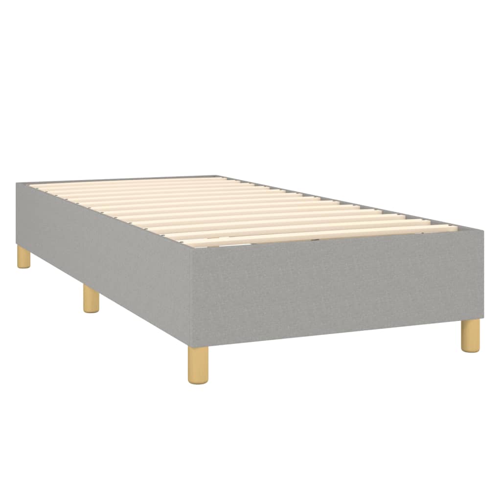 vidaXL Boxspringbett mit Matratze Hellgrau 90x200 cm Stoff