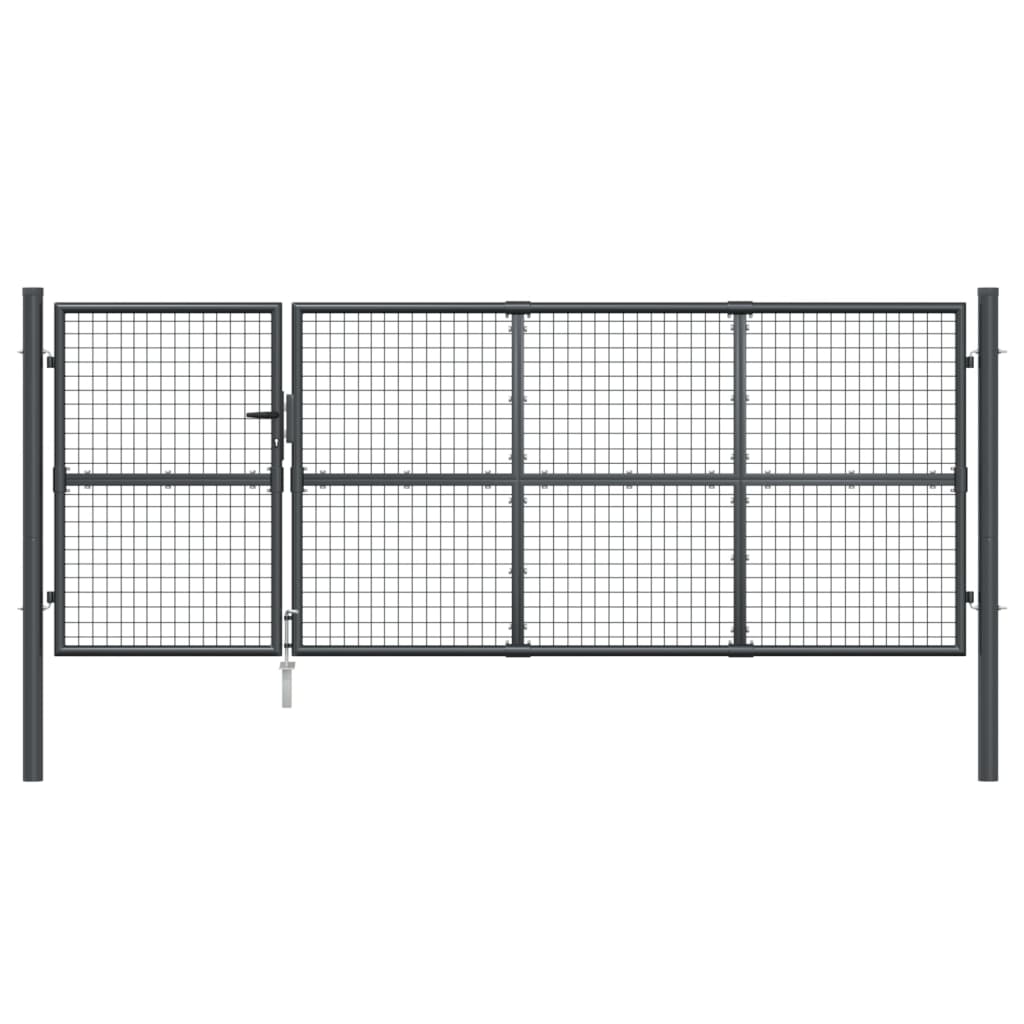 vidaXL Mesh-Gartentor Anthrazit 350x175 cm Verzinkter Stahl