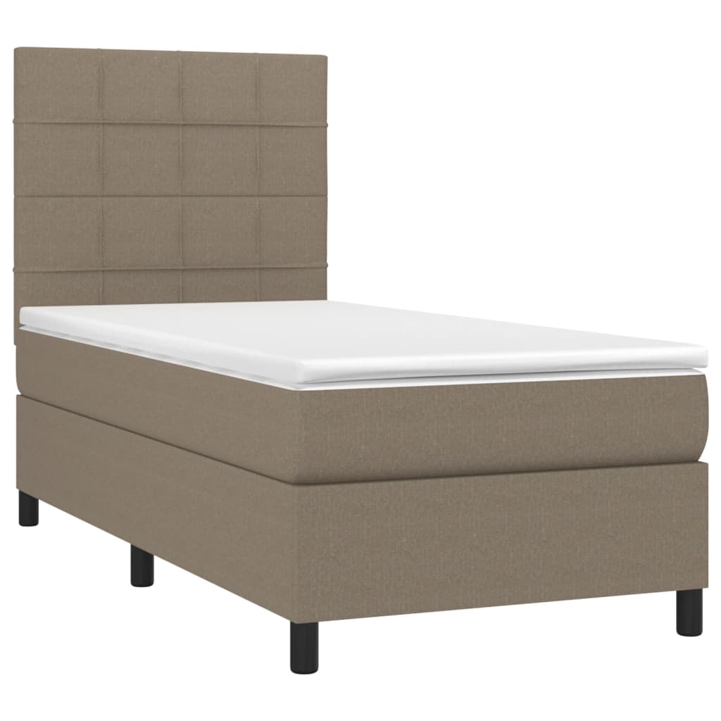 vidaXL Boxspringbett mit Matratze & LED Taupe 80x200 cm Stoff