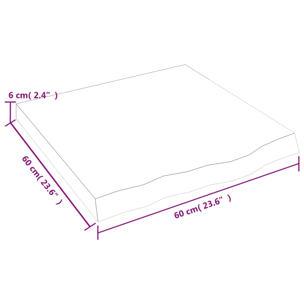 vidaXL Wandregal 60x60x(2-6) cm Massivholz Eiche Unbehandelt