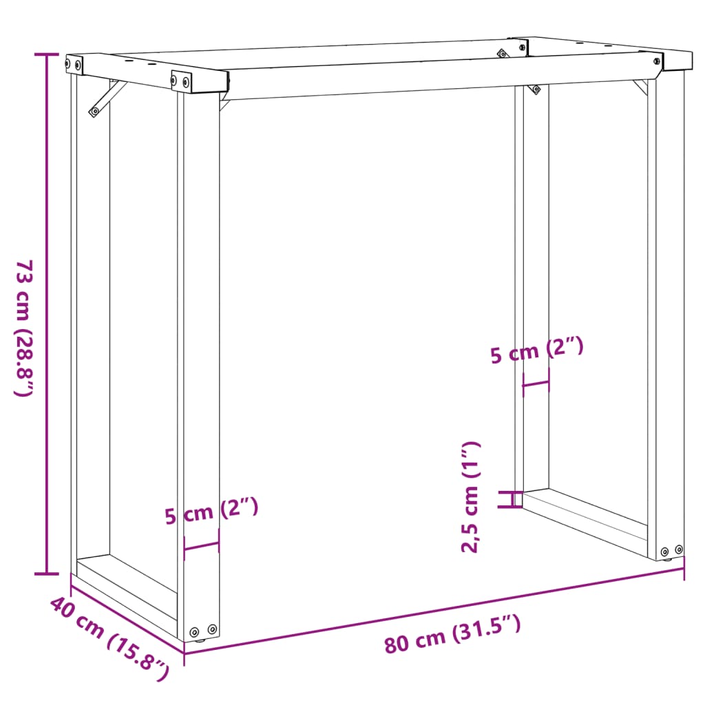 vidaXL Esstisch-Gestell in O-Form 80x40x73 cm Gusseisen