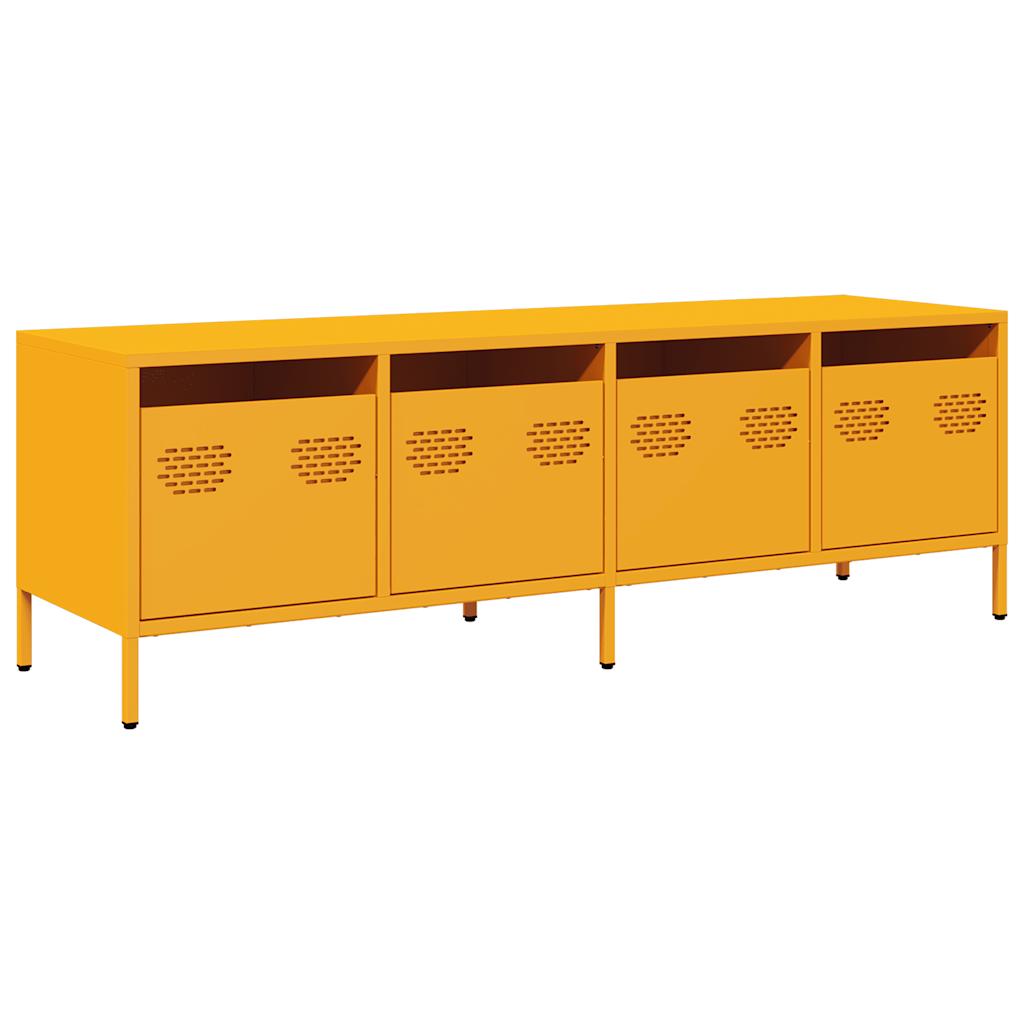 vidaXL TV-Schrank Senfgelb 135x39x43,5 cm Kaltgewalzter Stahl