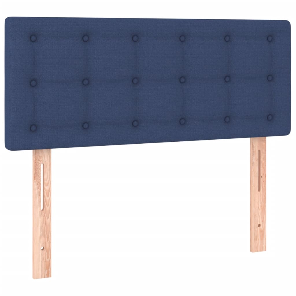 vidaXL Boxspringbett mit Matratze & LED Blau 120x190 cm Stoff