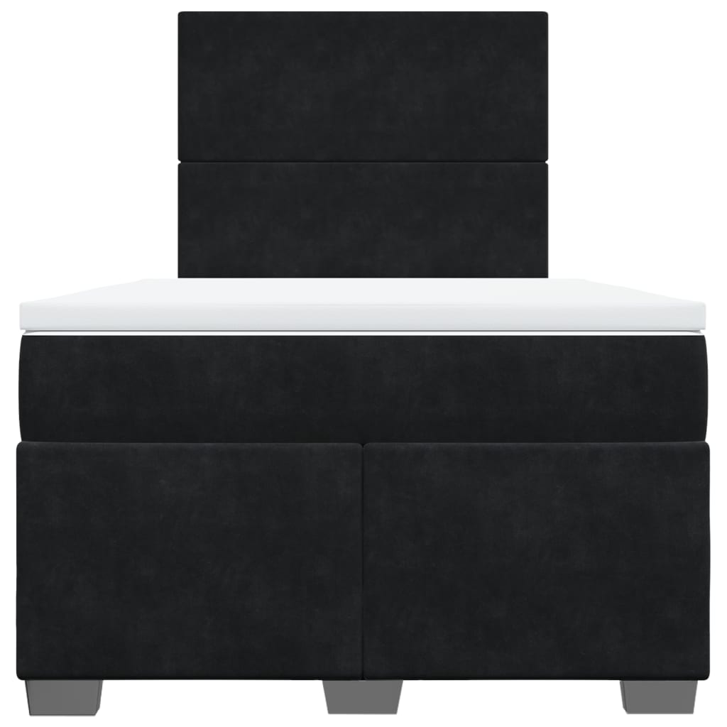 vidaXL Boxspringbett mit Matratze Schwarz 120x190 cm Samt