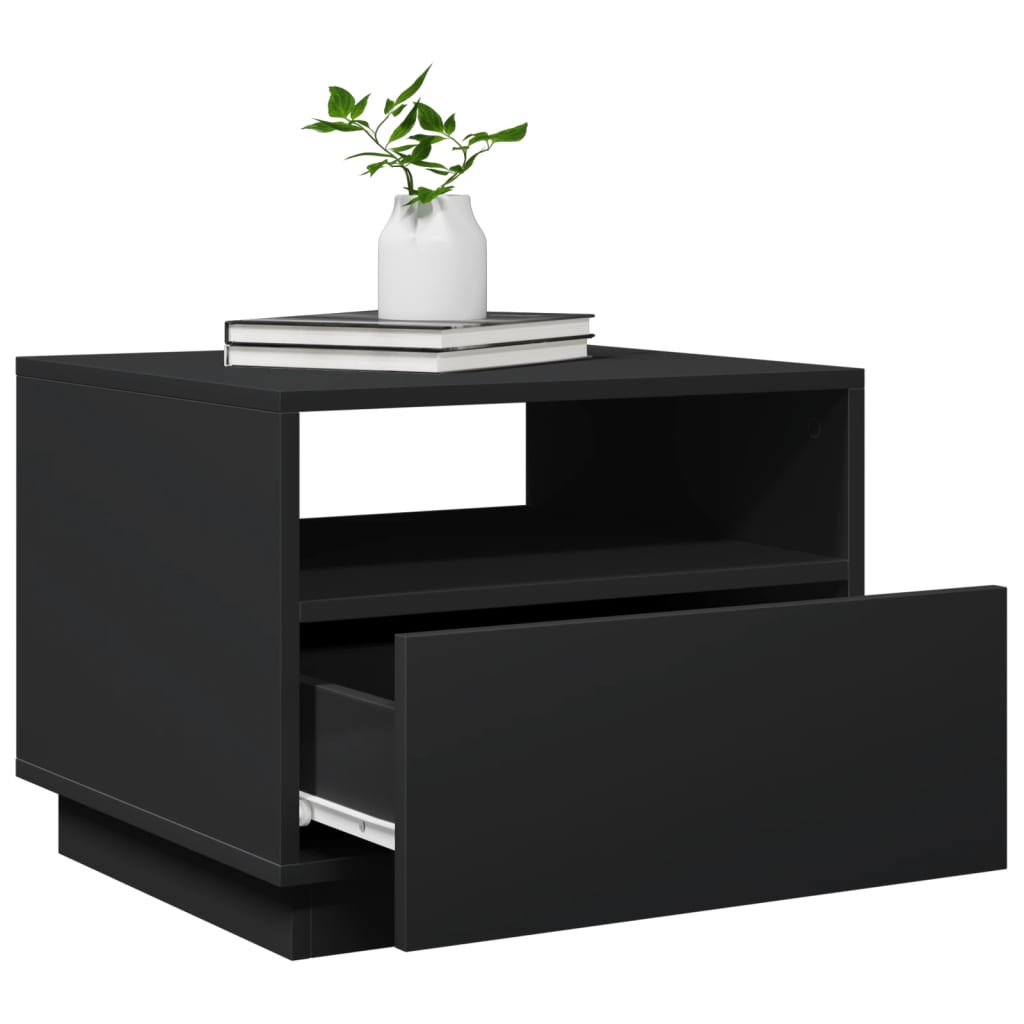 vidaXL Couchtisch mit LED-Leuchten Schwarz 50x49x40 cm