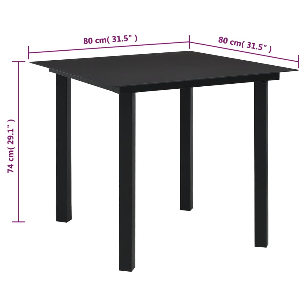 vidaXL 5-tlg. Garten-Essgruppe Schwarz PVC Rattan