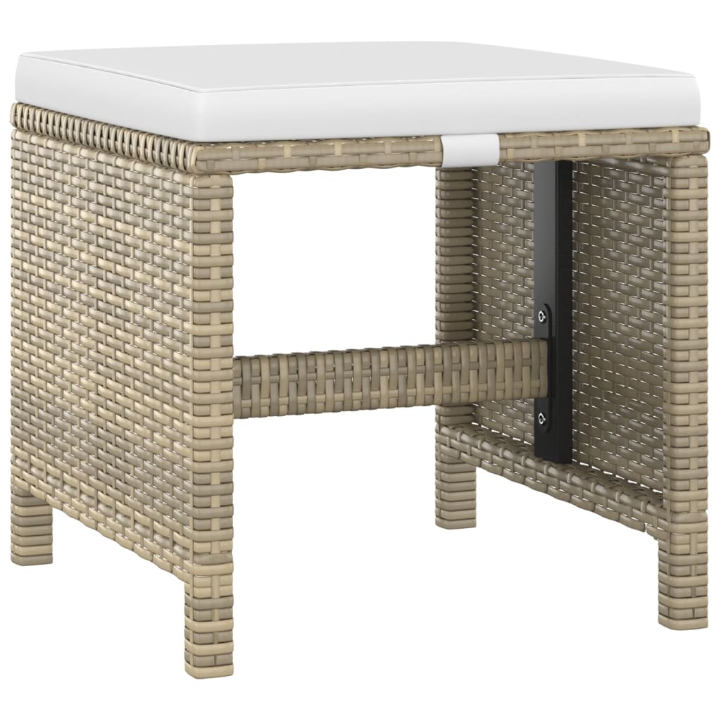 vidaXL 5-tlg. Garten-Essgruppe mit Kissen Poly Rattan Beige