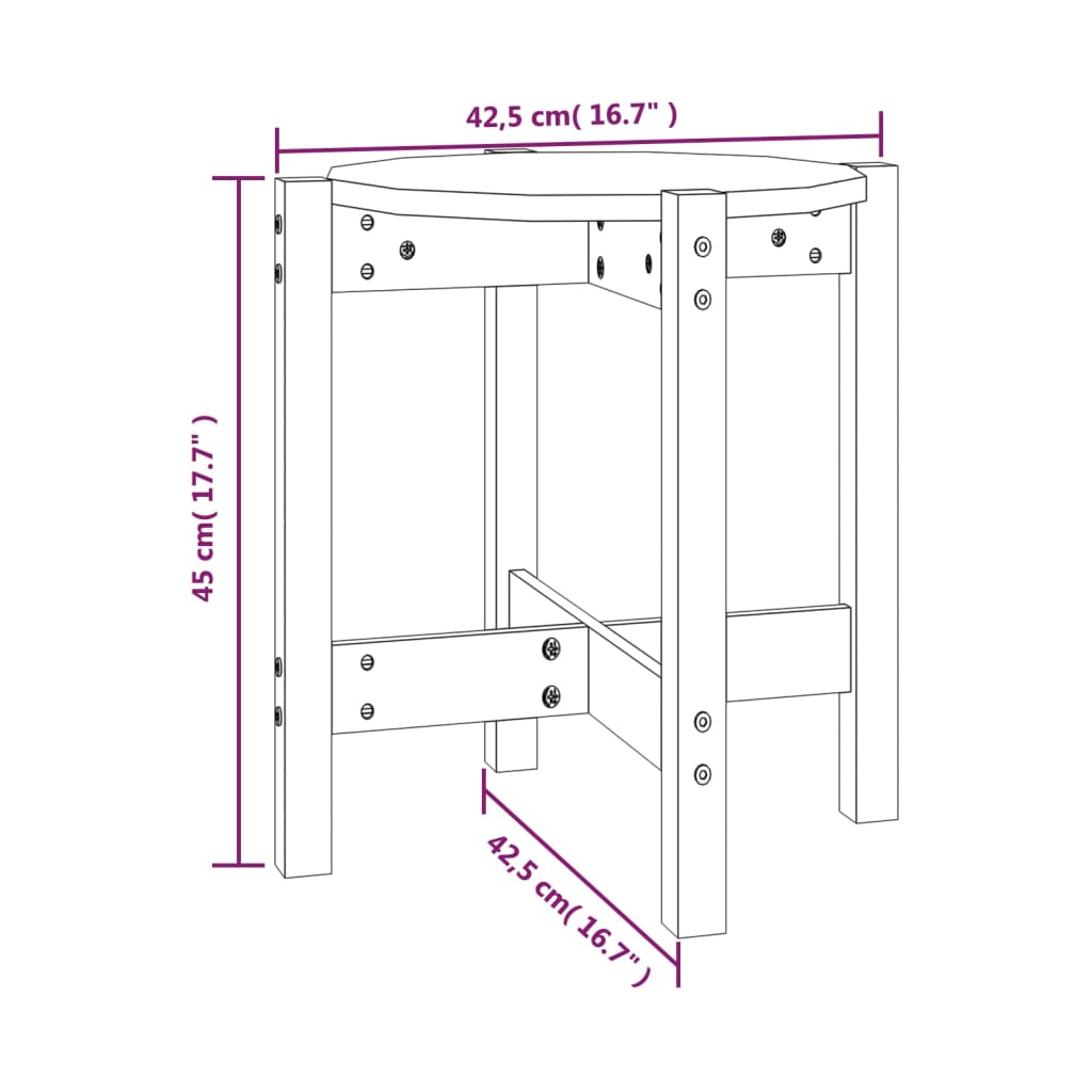 vidaXL Couchtisch Ø 42,5x45 cm Massivholz Kiefer