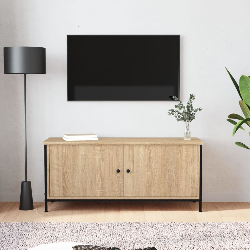 vidaXL TV-Schrank mit Türen Sonoma-Eiche 102x35x45 cm Holzwerkstoff