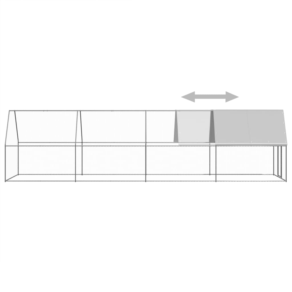 vidaXL Hühnerkäfig 2x8x2 m Verzinkter Stahl