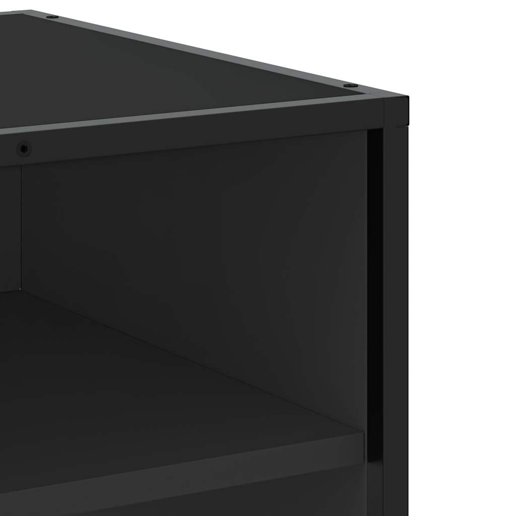 vidaXL TV-Schrank Schwarz 61x40x46 cm Holzwerkstoff und Metall