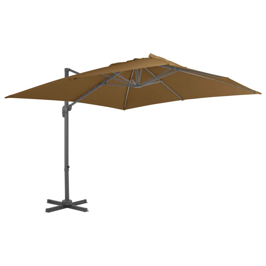 vidaXL Ampelschirm mit Aluminium-Mast 300x300 cm Taupe