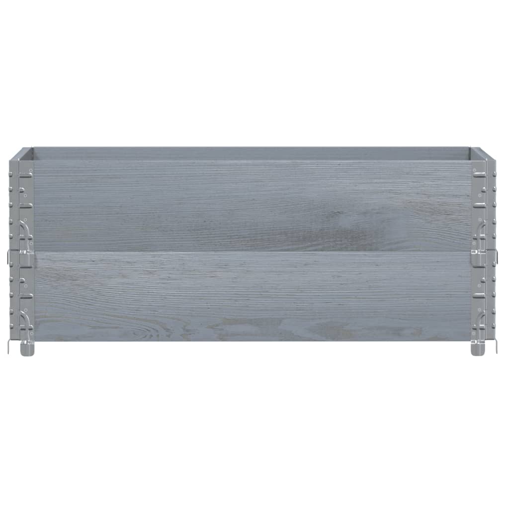 vidaXL Paletten-Aufsatzrahmen 2 Stk. Grau 100x50 cm Massivholz Kiefer