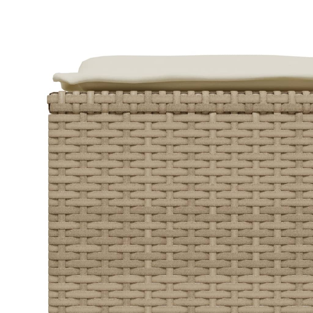 vidaXL Gartenhocker mit Kissen 4 Stk. Beige Poly Rattan