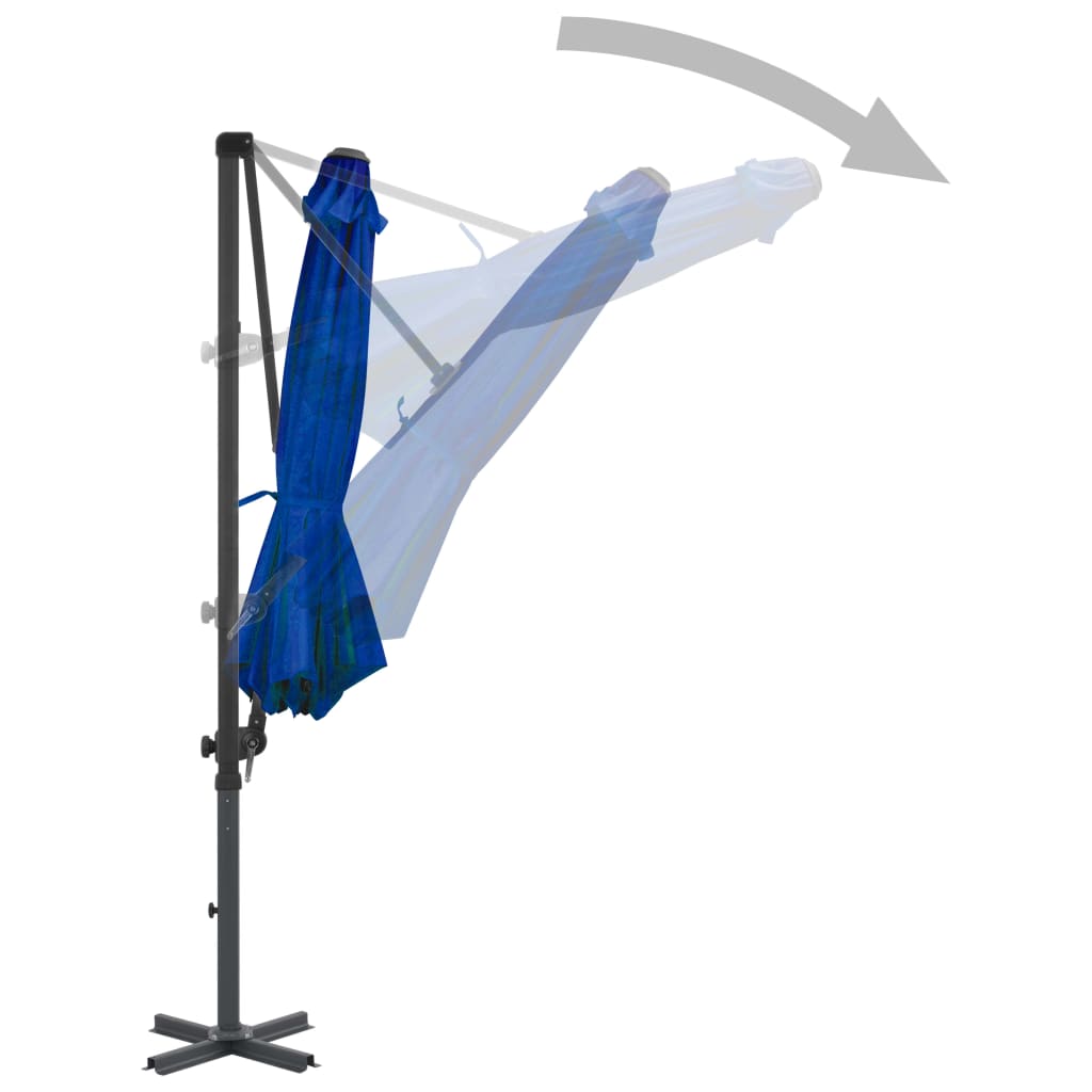 vidaXL Ampelschirm mit Aluminium-Mast 300 cm Azurblau