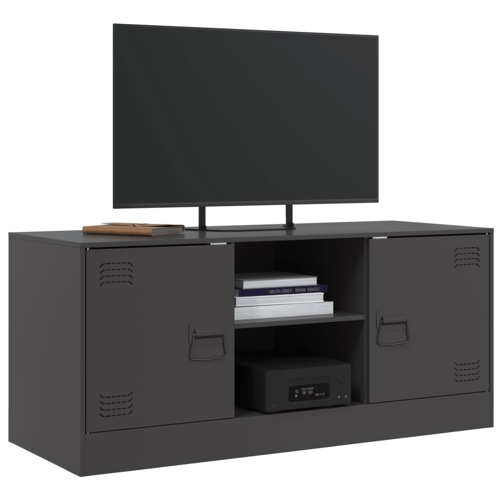 vidaXL TV-Schrank Schwarz 99x39x44 cm Stahl