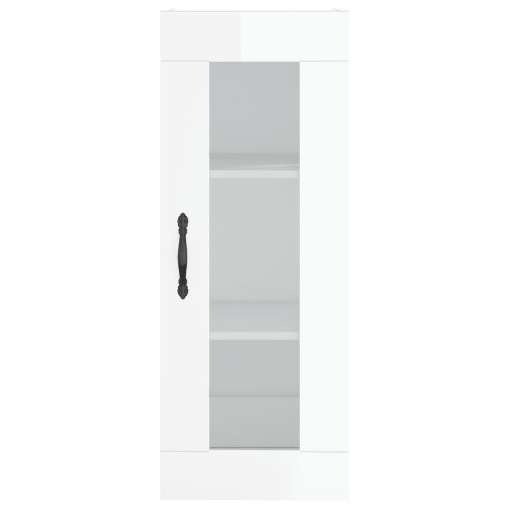 vidaXL Highboard Hochglanz-Weiß 34,5x34x180 cm Holzwerkstoff